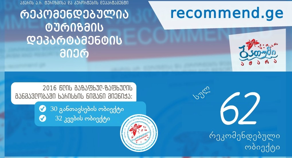 Number of “Recommended” tourist objects increased up to 62 Number of “Recommended” tourist objects increased up to 62